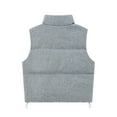 thumbnail image 5 of Womens Cotton Puffer Vest Winter Thicken Warm Outerwear Sleeveless Jacket No Hood Stand Collar Full-zip Coat (XL, Gray), 5 of 5