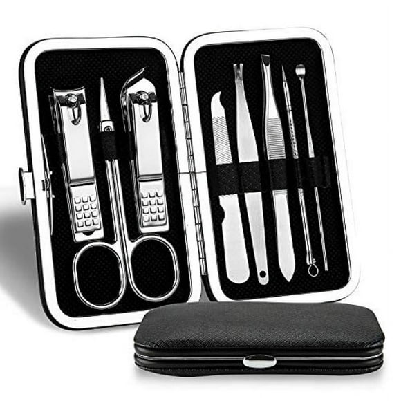 HBFAGFB Stainless Steel Fingernail Toenail Nail Care Kit for Men and Women Easy to Use Black One Size