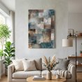 thumbnail image 3 of Canvas Wall Art, Blue Brown Geometric Framed Canvas Prints for Bedroom Dining Room, Modern Ombre Abstract Art Large Gallery Wrapped Wall Decor for Home Office, Gifts, 20"x24" Ship Next Day, 3 of 9