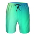 thumbnail image 3 of Logiee blue green colors Print Mens Swim Trunks Quick Dry Board Shorts,Breathable Hawaii Beach Shorts Swimwear Bathing Suits-Medium, 3 of 6