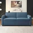 thumbnail image 2 of Timbernest 72.8" Convertible Sofa Bed, 2 in 1 Queen Sleeper Sofa, Modern Corduroy Pull Out Sofa Bed with USB Ports, Cup Holders, Side Pockets, Phone Stand, Navy Blue, 2 of 14