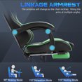 thumbnail image 5 of Luxvie Gaming Chair with Footrest High Back Ergonomic Computer Gamer Chair with Massage and Headrest Lumbar Support Swivel Office Game Chair for Adults, Green, 5 of 7