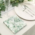 thumbnail image 6 of Balsa Circle 20 White 13x13" Dinner Paper Napkins Green Leaves Design Party Events Decorations Supplies, 6 of 8