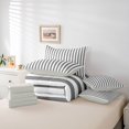 thumbnail image 6 of Erosebridal Abstract Linear Art 7-Piece Twin Bedding,Mid-Century Striped Bedding Comforter Set,Light Gray Reversible, 6 of 7