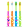 thumbnail image 4 of Equate Kids Healthy Fun Toothbrushes for Ages 4 to 6 with Suction Cup, Soft Bristles (4 Count), 4 of 8