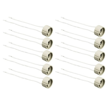 

10Pcs Wire Connector Ceramic GU10 Lamp Holder Light Socket 15cm Long