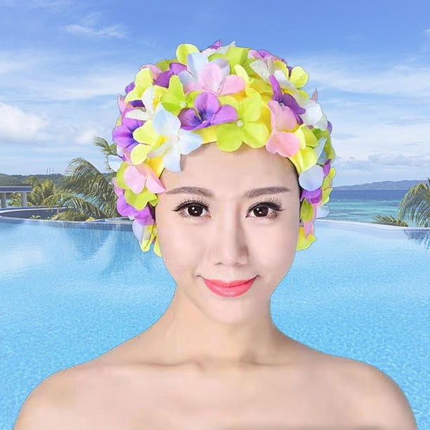 Gorra 3D Flower Bathing Gorro transpirable para deportes acuáticos para mujer (diseño y color)