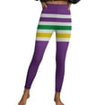 thumbnail image 6 of Qetyuw Womens High Waisted Yoga Leggings Mardi Gras Buttery Soft Workout Yoga Pants Stretchy Tummy Control Activewear Leggings, 6 of 9