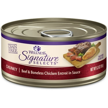 Wellness CORE Signature Selects Natural Grain Free Wet Canned Cat Food, Chunky Beef & Chicken, 5.3-Ounce Can (Pack of 12)