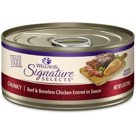 UPC: 0076344050674 | Wellness CORE Signature Selects Natural Grain Free Wet Canned Cat Food  Chunky Beef & Chicken  5.3-Ounce Can (Pack of 12)
