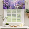 thumbnail image 2 of Purple Lavender Curtain Valances for Windows, Kitchen Valance Window Treatments Panel 2 Pack, Spring Watercolor Country Wildflowers Rod Pocket Short Curtains for Bathroom Bedroom 54 x 18 Inch, 2 of 8