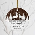 thumbnail image 4 of Personalized Our First Christmas Engaged Ceramic Ornament, Couple Reindeer Engaged Ceramic Ornaments Custom Names & Date, 1st Xmas Hanging Keepsakes Decorations, Christmas Ornament Gifts for Engaged, 4 of 6
