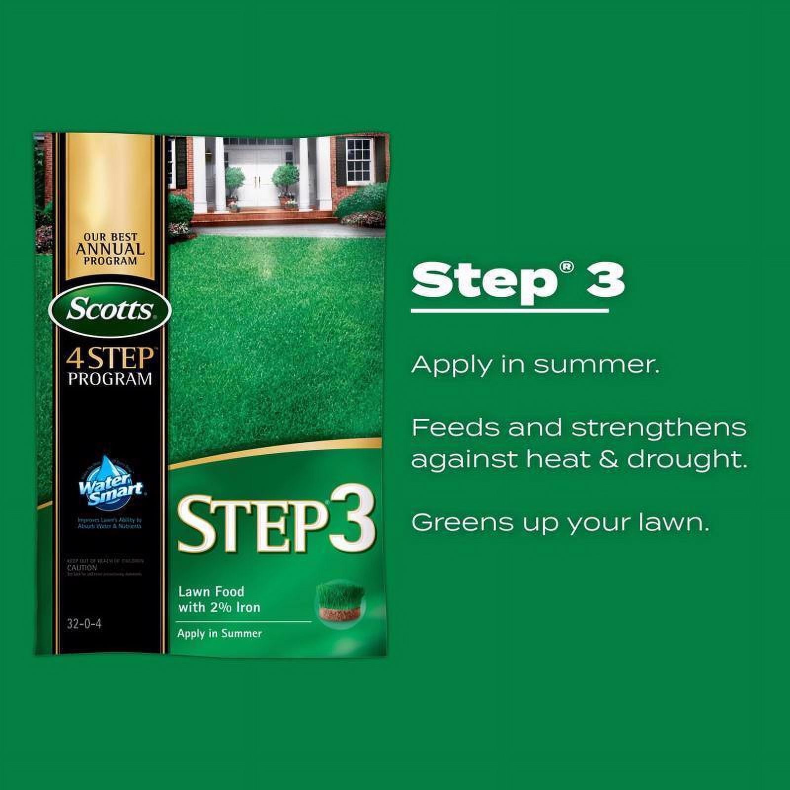 1-pack Scotts 4-Step Program Lawn Fertilizer Step 3 With 2% Iron - Synthetic - 1 Pack — Outdoor & Indoor Plant Use, Easy Application