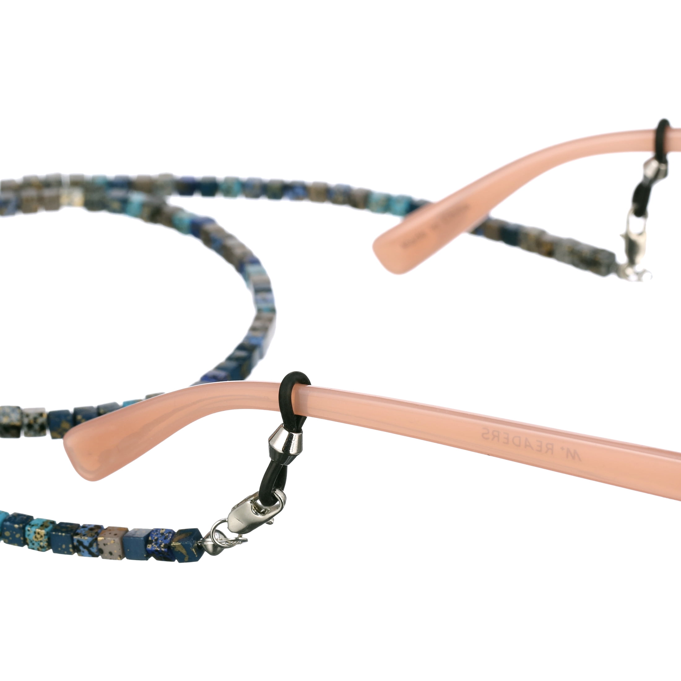 Rainbow Bright Blue Dalton Beaded Acrylic Unisex Eyeglass Chain