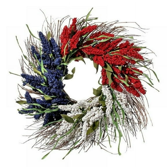 Independence Day Wreath, PVC Rattan Multicolor, 18 in