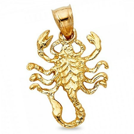 scorpio sign gold zodiac scorpion 14k polished charm genuine pendant solid mm yellow