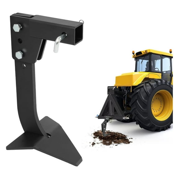 Hitch Mounted Ripper Compatible with 2" Receiver Adapters CAT 0 CAT 1 Tractors Trenching Subsoiler Black Steel Powder Coated