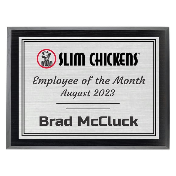 Placa Alpha personalizada para el empleado del mes, 6 x 8 pulgadas
