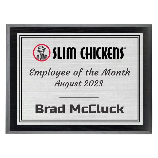 Placa Alpha personalizada para el empleado del mes, 6 x 8 pulgadas