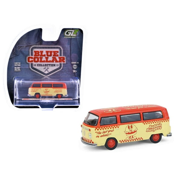 1975 Volkswagen Type 2 Van "Bubbie Burgers Food Truck" Orange and Cream 1/64 Diecast Model Cars by Greenlight