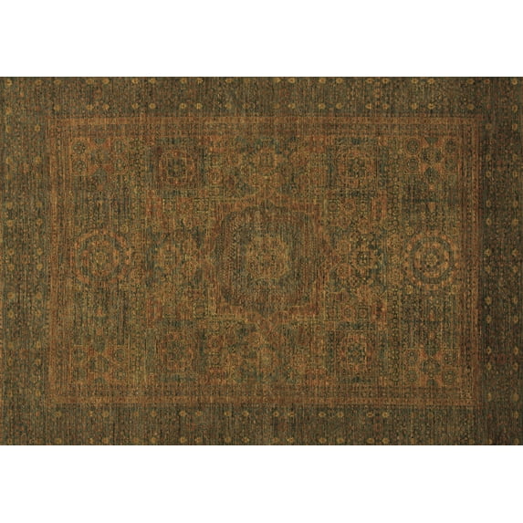 Ahgly Company Indoor Rectangle Abstract Brown Modern Area Rugs, 2' x 4'