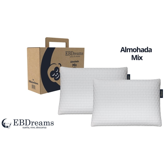 Paquete 2 Almohadas EBDreams Pillow Mix Blanco Air Sense Estandar Media Ergonómica Bambú El Bazar Store