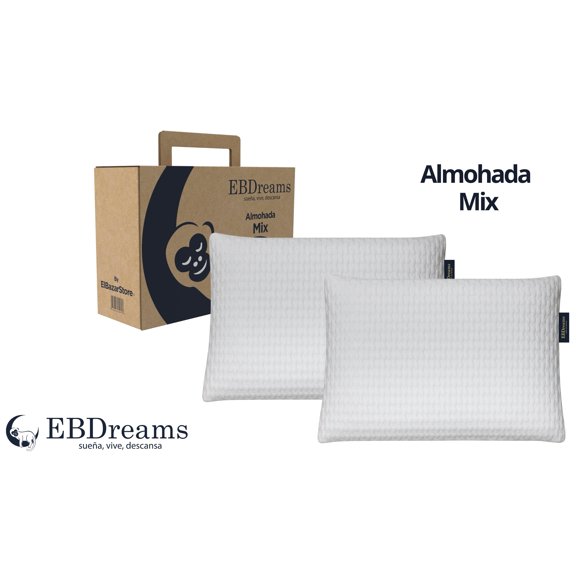 Paquete 2 Almohadas EBDreams Pillow Mix Blanco Air Sense Estandar Media Ergonómica Bambú El Bazar Store