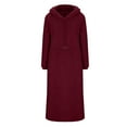 thumbnail image 5 of Blmnix Long Nightgowns for Women Warm Pockets Women's Nightgowns Long Sleeve Hooded Below-the-Knee Sleepshirt, 5 of 6