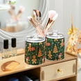 thumbnail image 3 of Yayeee 4 Pack Qtip Holder Bathroom Cotton Swab Canister with Lid Clear Dispenser Set, Beige Christmas Gingerbread, 3 of 6