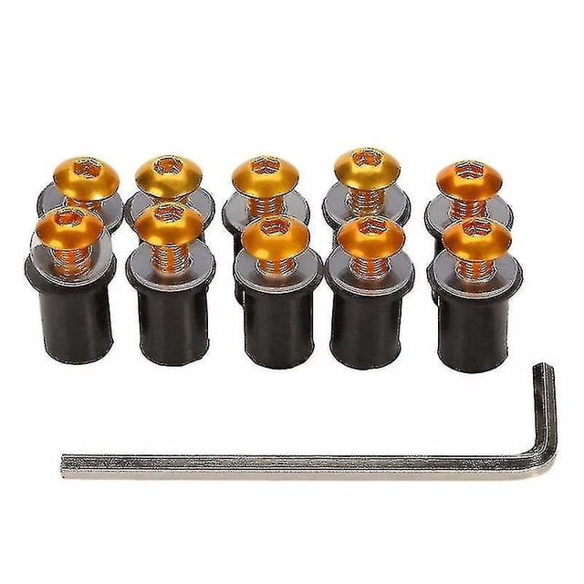 Kit de 10 tornillos y tuercas para parabrisas de motocicleta, M5, 15 mm