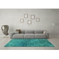thumbnail image 3 of Ahgly Company Indoor Square Oriental Turquoise Blue Industrial Area Rugs, 8' Square, 3 of 4