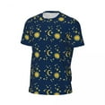thumbnail image 5 of T Shirt For Men Gold Star Print T-Shirt Retro Sun Moon Trending Sports Short-Sleeve Quick Dry Tshirt, 5 of 7