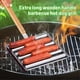 thumbnail image 3 of Hotdog Roller Stainless Steel Sausage Roll Rack, Hot Dog Roller with Wooden Handle and 4 Hotdog Sti, 3 of 5
