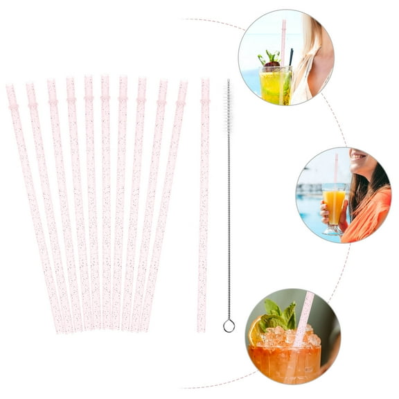 HONITANO Reusable Straws Pink for Party 25Pcs 9In