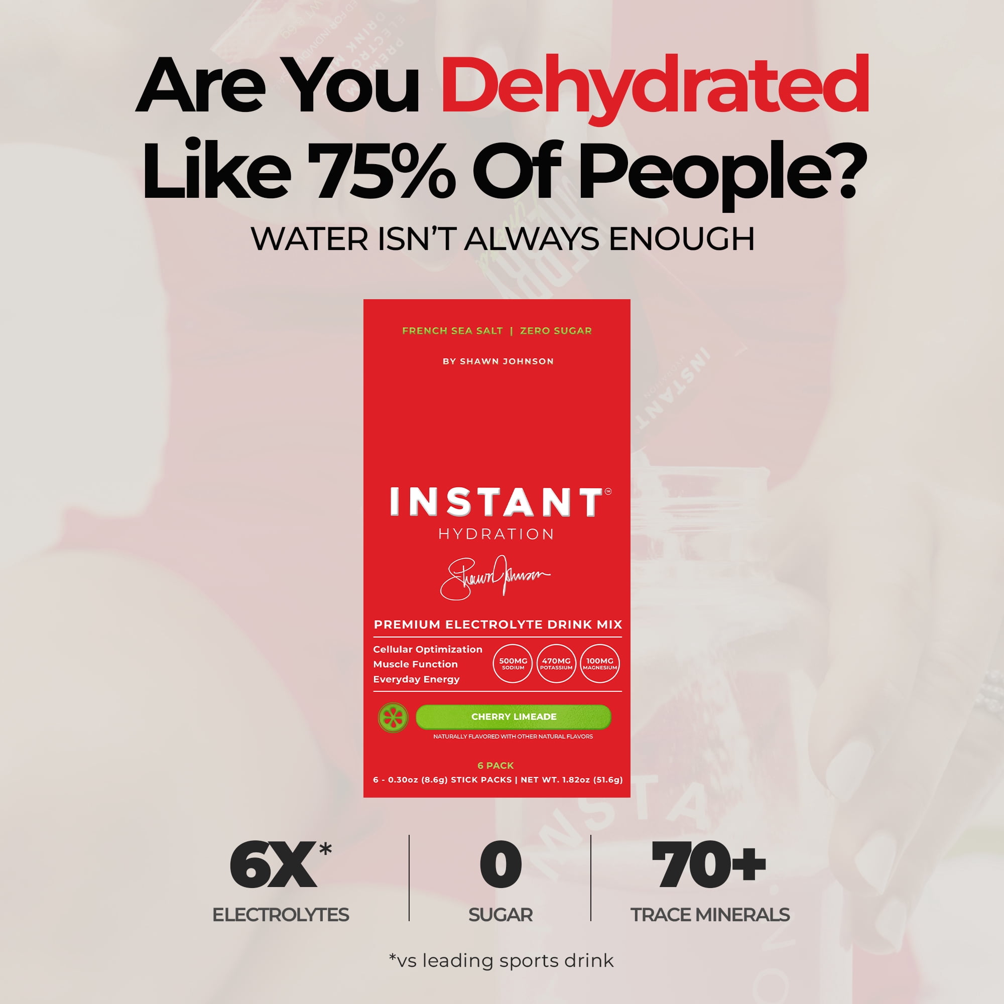 Instant Hydration Sugar Free Electrolyte Powder, Cherry Limeade, 6 Sticks
