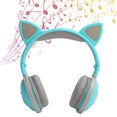 thumbnail image 4 of Auriculares con orejas de gato luces LED de colores Auriculares deportivos prácticos y prácticos para teléfonos móviles y tabletas, 4 of 8
