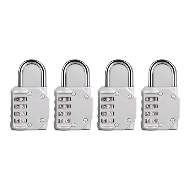 Combination Lock 4 Digit Combination Padlock for School Gym Sports Locker Fence Toolbox Case Hasp Cabinet Storage (4 Pack)