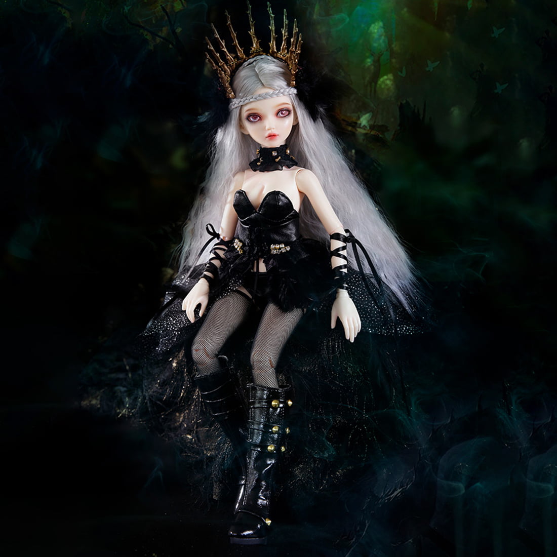 1/4 Fairyland Minifee Chloe BJD Doll Set Figure Model Toy with Full Costume  and Crown F