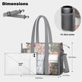 thumbnail image 5 of Teacher Tote Bag,Pioneer Flower Floral Print Pattern Teacher Utility Tote Bag,Large Work Tote Bags for Women with Multiple Pockets,Top Zipper Closure,13.8x10.6x6.7 Inch, 5 of 5
