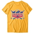 thumbnail image 4 of Gibobby Camiseta de manga corta para mujer Mujeres Casual Impresión Manga Corta Cuello Redondo Camiseta Suelta Blusa Tops(Amarillo,M), 4 of 4