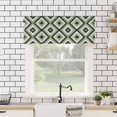 thumbnail image 4 of Boho Curtain Valances for Windows, Minimalist Aztec Farmhouse Style Sage Green Rod Pocket Valance Window Treatments Short Curtains for Kitchen Bathroom Living Room, 4 of 6
