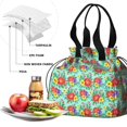 thumbnail image 4 of Pioneer Flower Floral Print Pattern Drawstring Lunch Bag Women - Drawstring Lunch Bag Insulated for Work Office - Stain-Resistant Large Lunchbags for Women with Multi-Pockets, 4 of 6