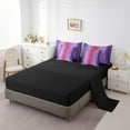 thumbnail image 3 of Purple and Pink Bedding Comforter Sets 7 Pieces Gradient Ombre Bed in a Bag, Wave Lines Dots Queen Bedding Sets Aesthetic Geometry Comforter Set Modern Abstract Bedding Sets & Collections Room Decor, 3 of 4