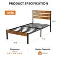 thumbnail image 3 of Gianna Twin Size Metal Platform Bed Frame with Headboard and and Footboard, No Box Spring Needed, 3 of 7