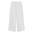 thumbnail image 7 of iHPH7 Linen Capri Pants Women Wide Leg Capris Elastic Waist Trousers Gauze Pants Palazzo Capris for Women Cotton Pants for Women Crop Linen Pants Linen Casual Pants (S-XXL), 7 of 7