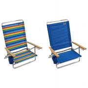 Rio Brands 8028397 5 Position Adjustable Assorted Colors Beach Folding Chair, Pack of 4