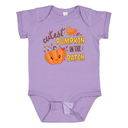 

Inktastic Cutest Pumpkin in the Patch with Orange Heart Gift Baby Boy or Baby Girl Bodysuit