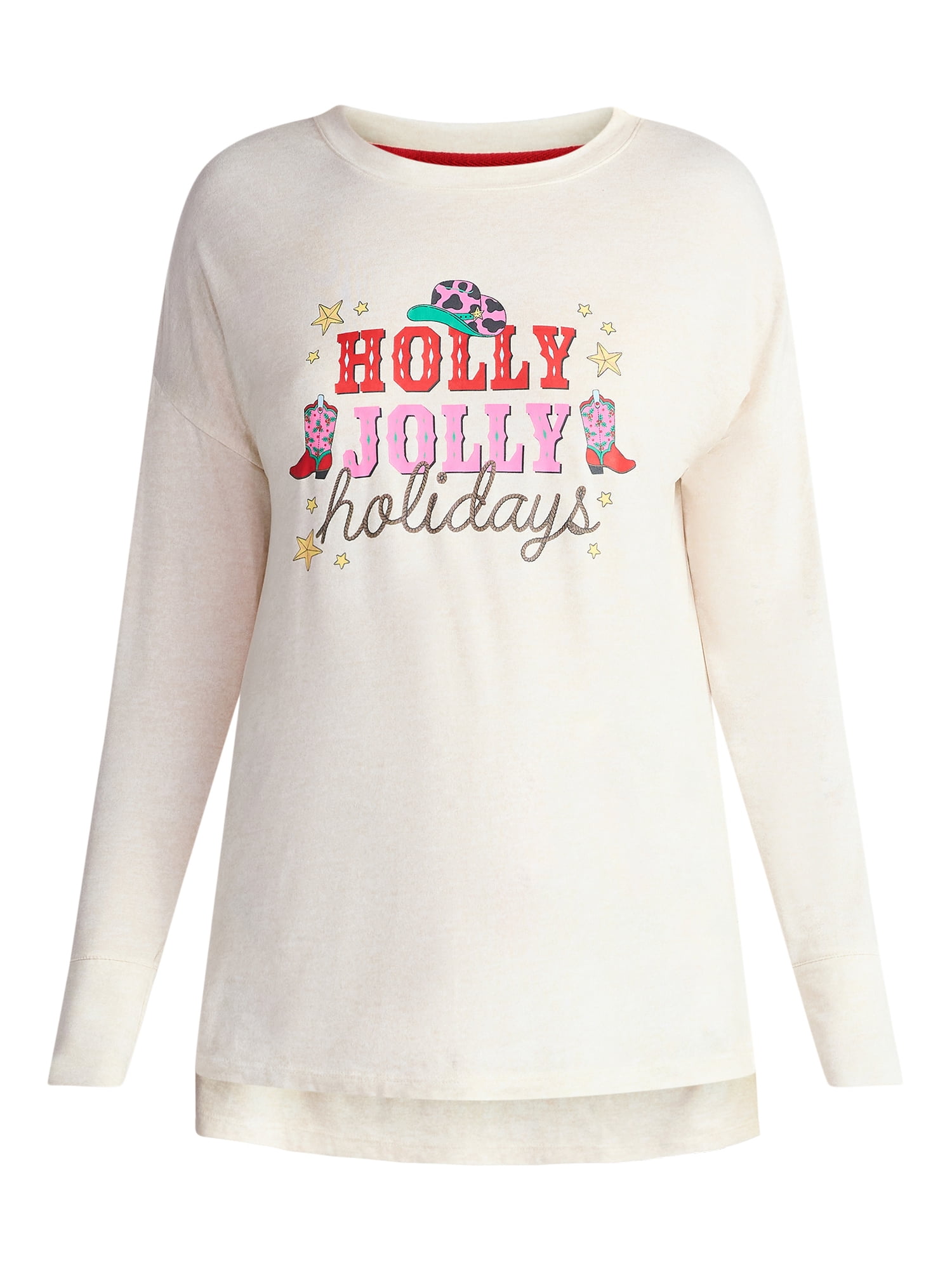 Jaclyn Women's and Women's Plus Holiday Graphic Sleep Tee and Jogger Pants Pajama Set, 2-Piece, Sizes XS-3X