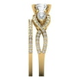 thumbnail image 3 of Clara Pucci 18K Yellow Gold Round Cut 1Ct Synthetic Moissanite Engagement Ring + Matching Band - Luxury Box Included, 3 of 7