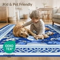 thumbnail image 4 of ODIKA 5'x7' Washable Area Rug Blue White Chinoiserie Cobalt Floral Porcelain Vase with Peony and Vine Scrolls for Dining Room, Under Table, Home Office, Non-Slip Chair-Friendly, 4 of 7
